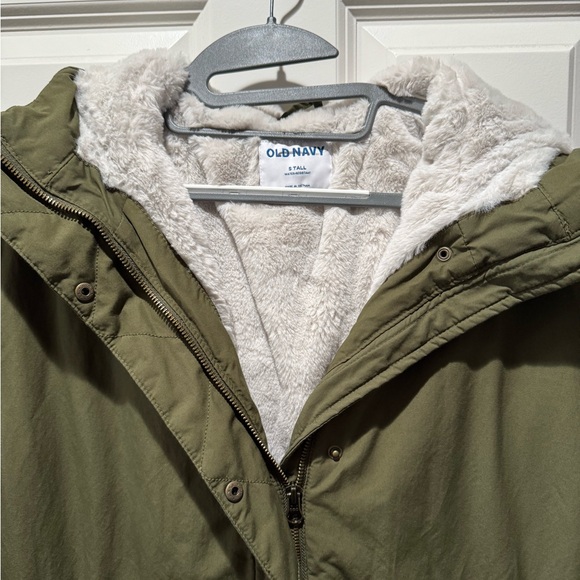 Old Navy Olive Green puffer jacket coat - Size Small - Picture 2 of 5